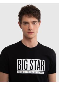 Big-Star - Koszulka męska z logo BIG STAR czarna Cieszbiros 906. Kolor: czarny. Materiał: bawełna, skóra. Wzór: nadruk. Styl: elegancki #3