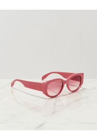 Alexander McQueen - ALEXANDER MCQUEEN - Różowe okulary z logo. Kolor: różowy, wielokolorowy, fioletowy #2