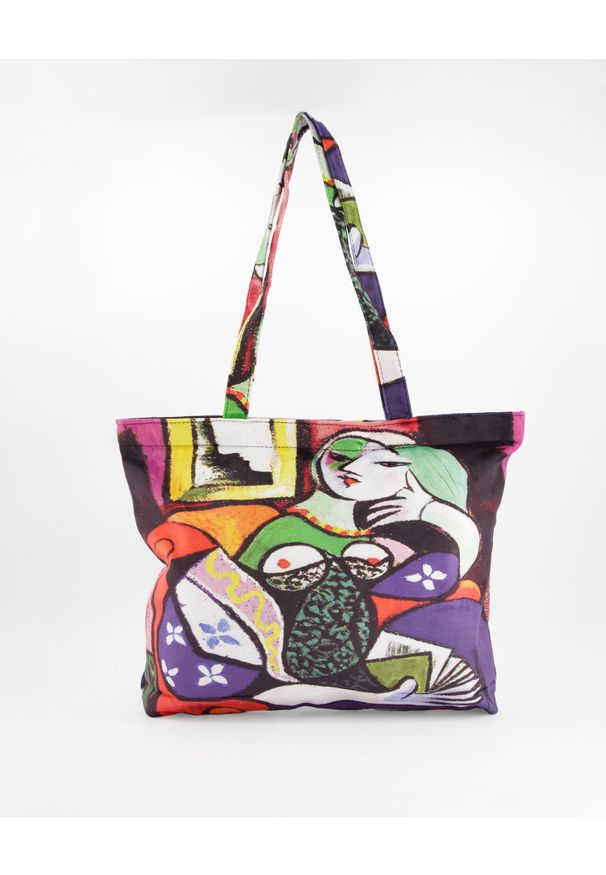 Unisono - MATERIAŁOWA TORBA KOBIETA Z KSIĄŻKĄ 135-1819-1 MULT