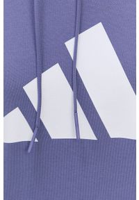 adidas Performance Bluza HA7646 damska kolor fioletowy z kapturem z nadrukiem. Typ kołnierza: kaptur. Kolor: fioletowy. Materiał: materiał. Wzór: nadruk #5