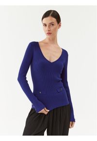 Morgan Sweter 232-MAZ Niebieski Slim Fit. Kolor: niebieski. Materiał: syntetyk
