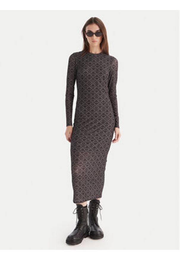 Hugo - HUGO Sukienka codzienna Nastan 50542400 Czarny Slim Fit. Okazja: na co dzień. Kolor: czarny. Materiał: syntetyk. Typ sukienki: proste. Styl: casual