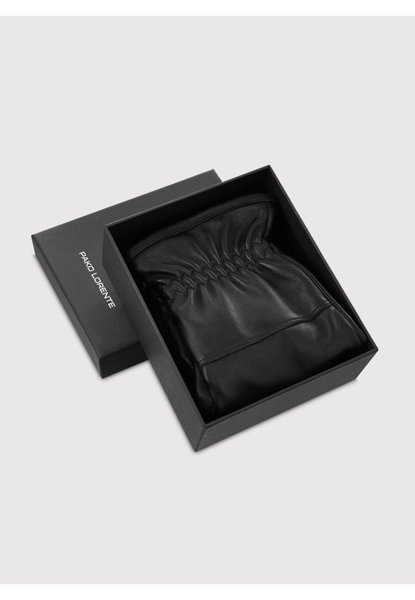 Pako Lorente - PAKO LORENTE – Czarne rękawiczki męskie. Kolor: czarny. Materiał: skóra, poliester