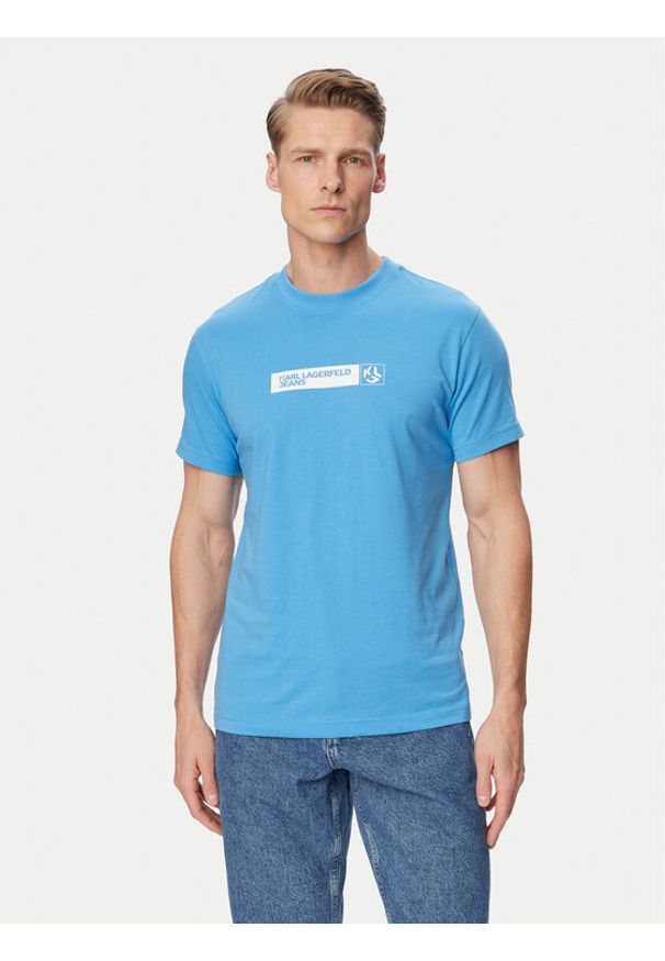 Karl Lagerfeld Jeans T-Shirt A1M17112 Niebieski Slim Fit. Kolor: niebieski. Materiał: bawełna