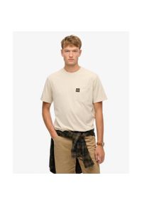 T-shirt z kieszonką i kontrastowymi przeszyciami Superdry. Kolor: szary #1