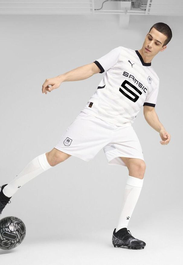 Puma - Męska koszulka wyjazdowa Stade Rennais F.C. PUMA White Black. Kolor: biały, wielokolorowy, czarny