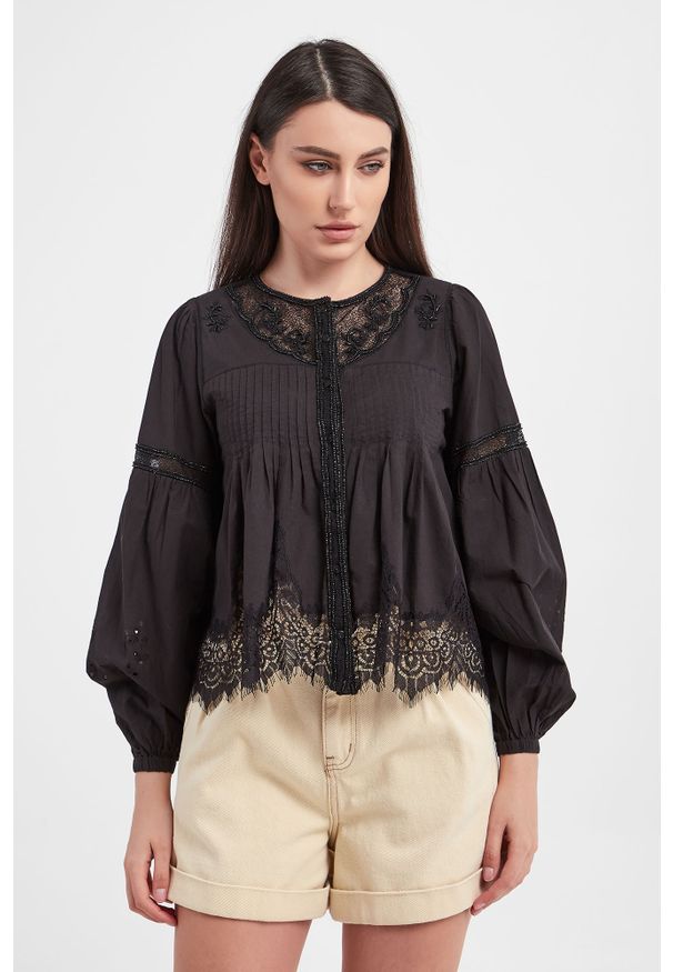 Twinset Milano - Koszula TWINSET. Materiał: koronka. Wzór: aplikacja, ażurowy, haft, koronka