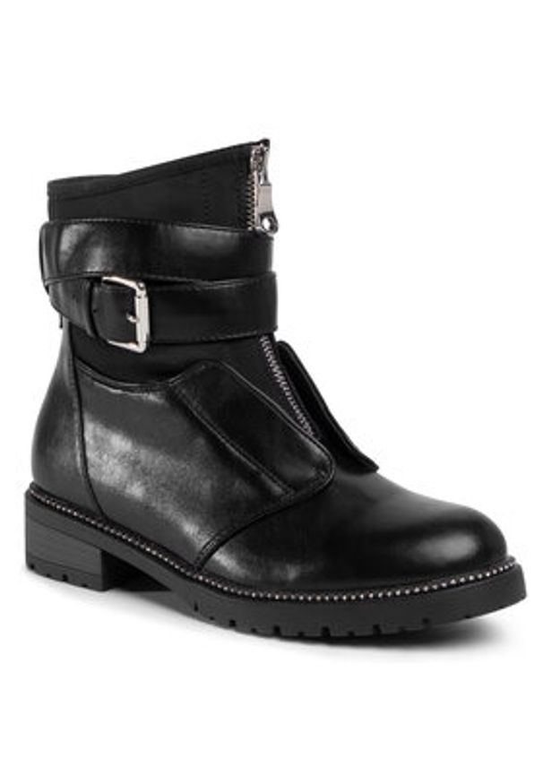 DeeZee Botki WS5169-01 Czarny. Kolor: czarny. Materiał: skóra