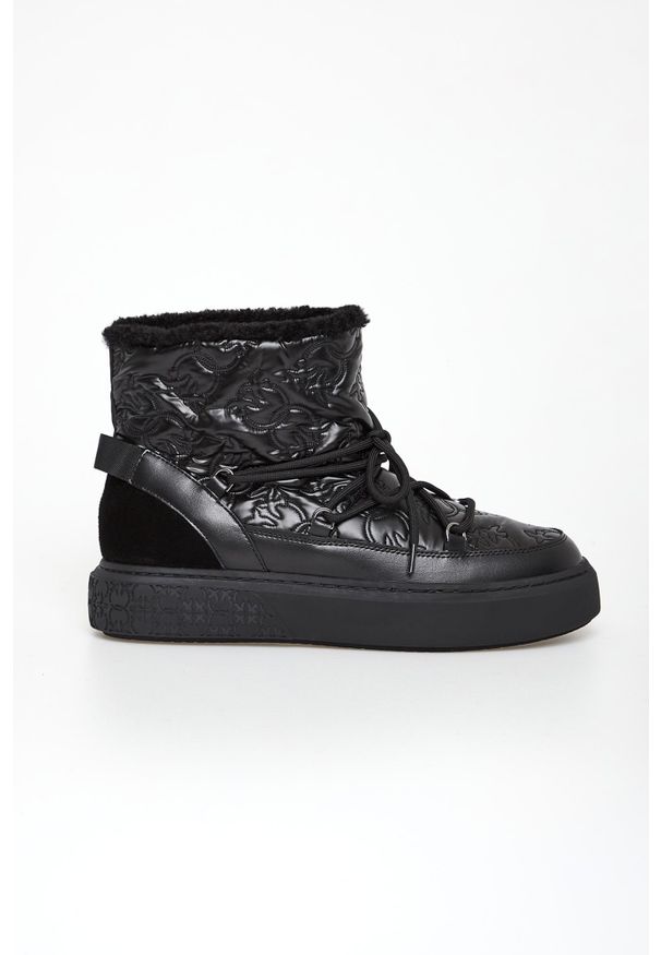 Pinko - Śniegowce damskie skórzane Yoko 19 PINKO. Materiał: skóra