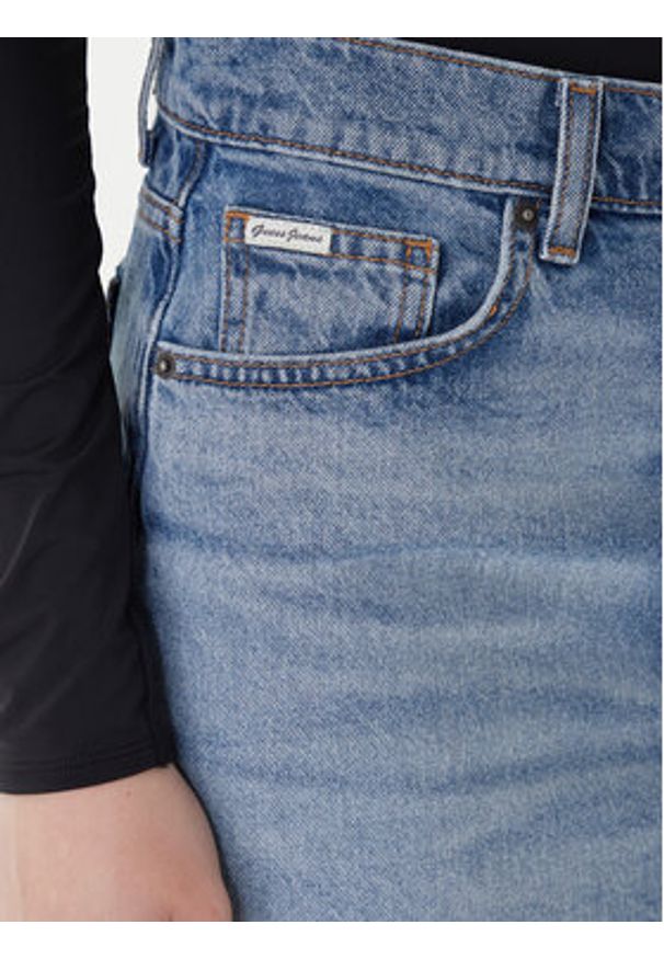 Guess Jeans Spódnica jeansowa W5GD0Q D5M4A Niebieski Regular Fit. Kolor: niebieski. Materiał: bawełna