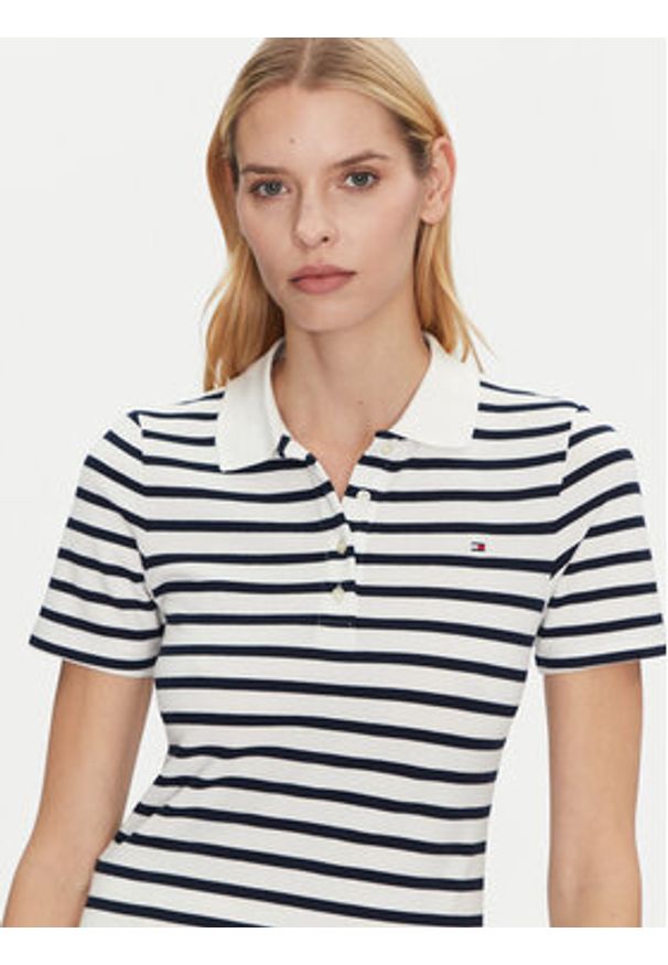 TOMMY HILFIGER - Tommy Hilfiger Polo 1985 WW0WW43225 Granatowy Slim Fit. Typ kołnierza: polo. Kolor: niebieski. Materiał: bawełna