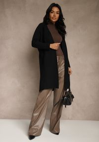 Renee - Czarny Niezapinany Casualowy Kardigan Felltusa. Okazja: na co dzień. Kolor: czarny. Materiał: jeans. Styl: casual #2