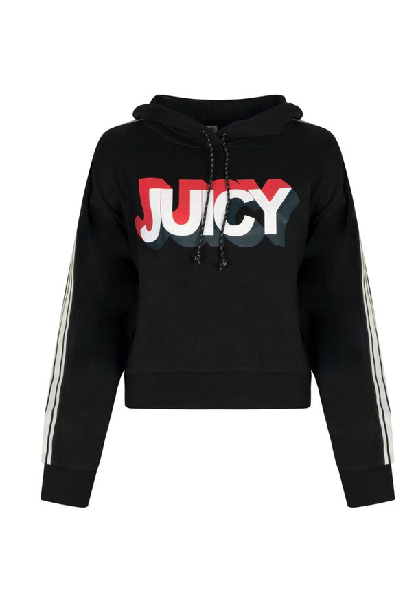 Juicy Couture Bluza | JWTKT179637 | Hooded Pullover | Kobieta | Czarny. Typ kołnierza: kaptur. Kolor: czarny. Materiał: bawełna, poliester. Wzór: nadruk