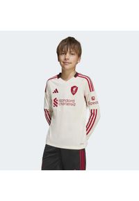 Adidas - Koszulka Liverpool FC 25/26 Long Sleeve Away Kids. Kolor: biały. Długość rękawa: długi rękaw. Sport: piłka nożna #1