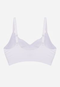 Renee - Biały Biustonosz Ozdobiona Przezroczystymi Wstawkami z Usztywnieniem Seanael. Kolor: biały. Materiał: dresówka. Rodzaj stanika: przezroczysty. Wzór: aplikacja #2