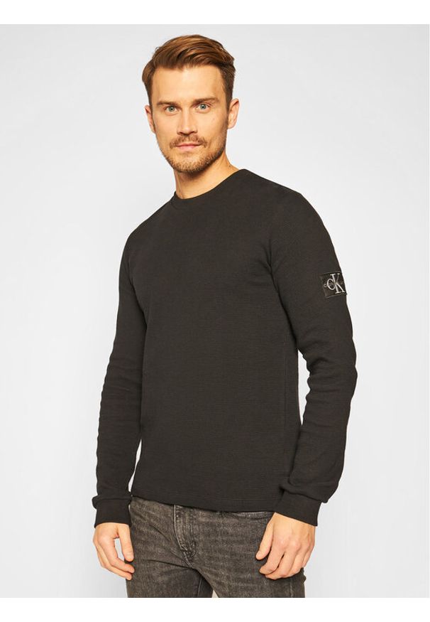 Calvin Klein Jeans Sweter J30J316610 Czarny Regular Fit. Kolor: czarny. Materiał: bawełna