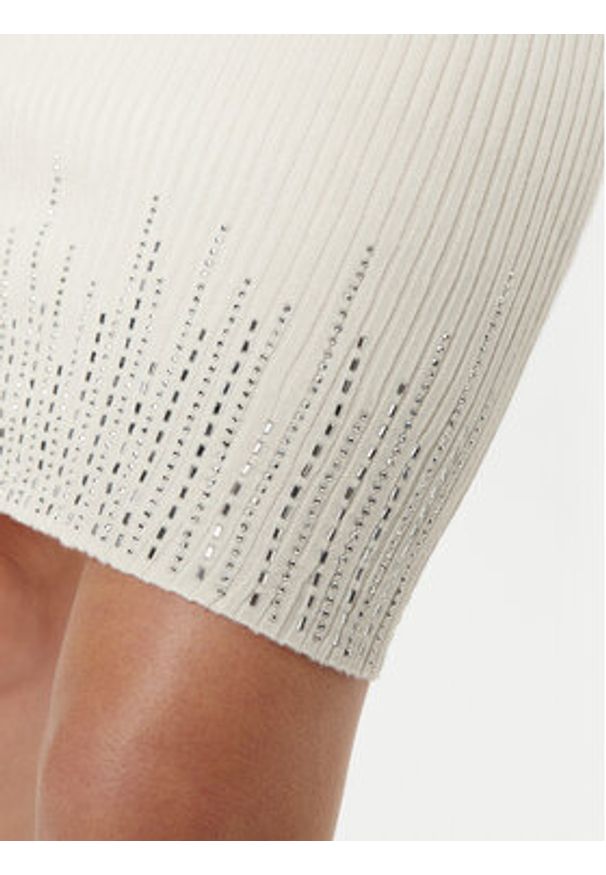 Guess Spódnica mini W5RD83 Z2Y50 Écru Slim Fit. Materiał: syntetyk