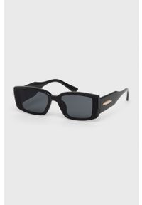 Answear Lab - Okulary przeciwsłoneczne. Kształt: prostokątne. Kolor: czarny #1