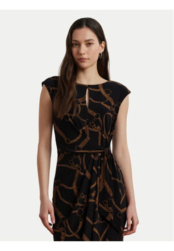 Lauren Ralph Lauren - LAUREN RALPH LAUREN Sukienka koktajlowa 200973612001 Czarny Slim Fit. Kolor: czarny. Materiał: syntetyk. Styl: wizytowy