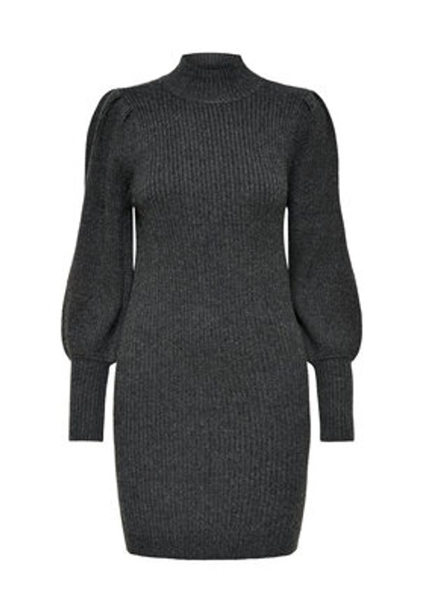 only - ONLY Sukienka dzianinowa Katia 15232502 Szary Comfort Fit. Kolor: szary. Materiał: wiskoza, syntetyk