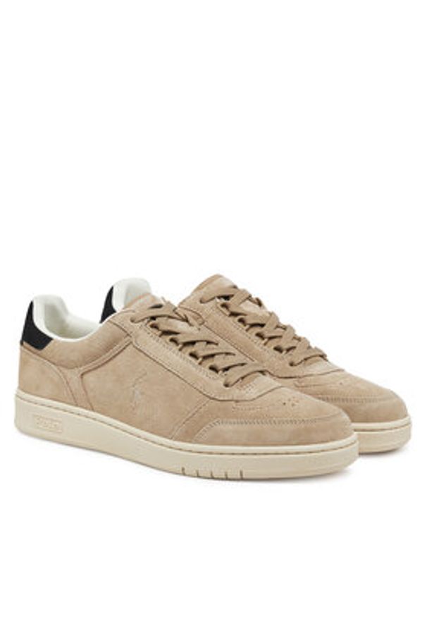 Polo Ralph Lauren Sneakersy 809960927003 Beżowy. Kolor: beżowy. Materiał: zamsz, skóra