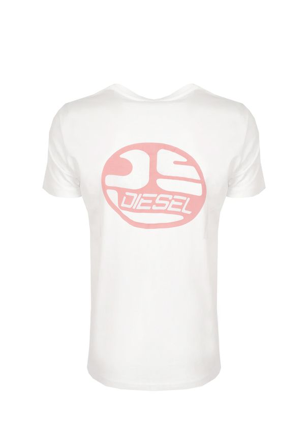 Diesel T-Shirt "T-Just" | A06495 0GRAI | Mężczyzna | Biały. Okazja: na co dzień. Kolor: biały. Materiał: bawełna. Wzór: nadruk. Styl: casual