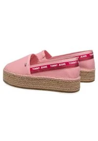 Tommy Jeans Espadryle Flatform Espadrille EN0EN01376 Różowy. Kolor: różowy. Materiał: materiał #2