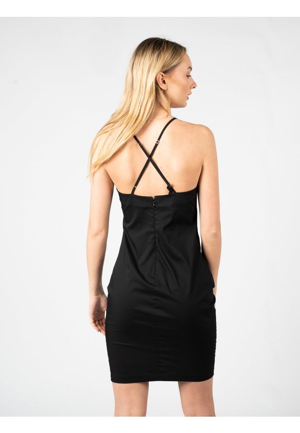 Pinko Sukienka "Strelizia" | 101896 A16B | Kobieta | Czarny. Okazja: na imprezę. Kolor: czarny. Materiał: elastan, poliamid, bawełna. Długość rękawa: na ramiączkach. Długość: mini