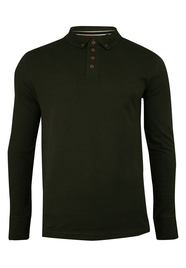 Koszulka Polo Zielona, Khaki, Długi Rękaw, Longsleeve z Kołnierzykiem - Brave Soul, Męski, Oliwka. Okazja: na co dzień. Typ kołnierza: polo. Kolor: brązowy, zielony, wielokolorowy. Materiał: bawełna. Długość rękawa: długi rękaw. Długość: długie. Styl: casual