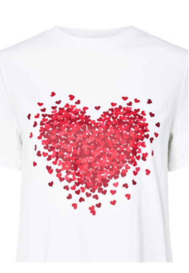 Pieces T-Shirt Maria 17155082 Biały Relaxed Fit. Kolor: biały. Materiał: bawełna