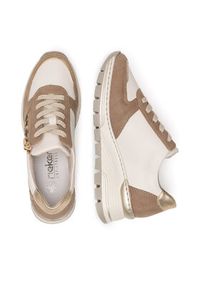 Rieker Sneakersy N8308-64 Beżowy. Kolor: beżowy. Materiał: skóra #6