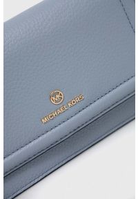MICHAEL Michael Kors kopertówka skórzana kolor niebieski. Kolor: niebieski. Materiał: skórzane #5