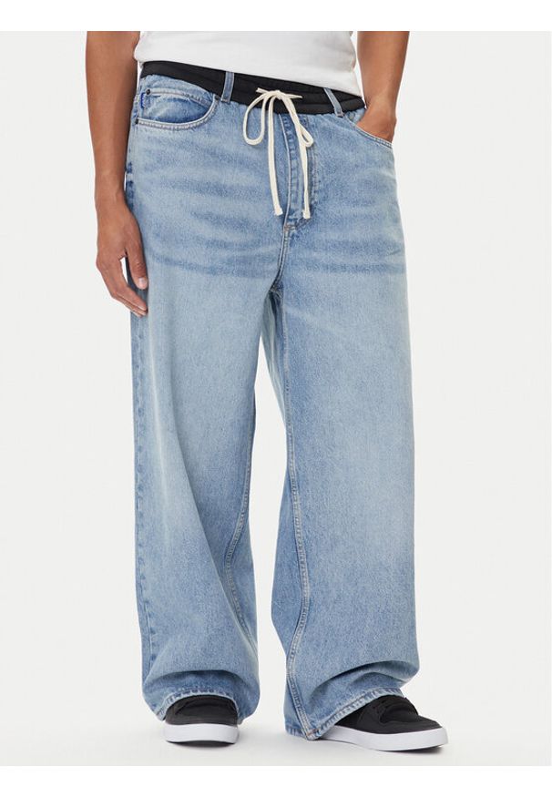 Hugo - HUGO Jeansy Draisen 50541777 Niebieski Oversize. Kolor: niebieski