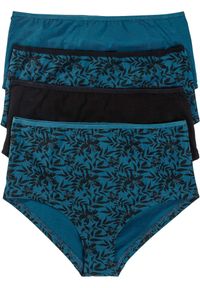 bonprix - Figi maxi panty z bawełny organicznej (4 pary). Kolor: czarny. Materiał: bawełna #1