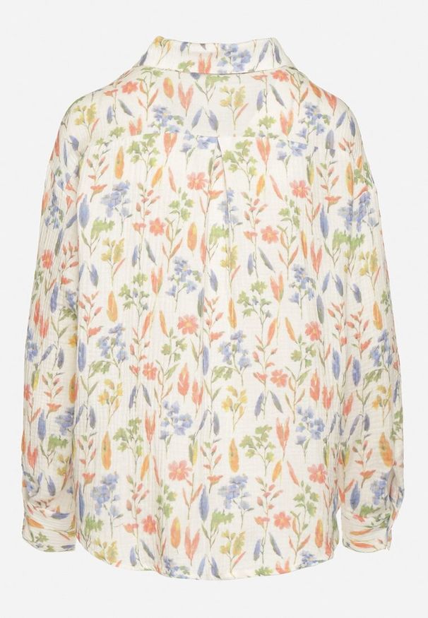 Born2be - Beżowa Koszula z Bawełny z Kwiatowym Motywem Nilarienne. Okazja: na co dzień, na spotkanie biznesowe. Typ kołnierza: kołnierzyk klasyczny. Kolor: beżowy. Materiał: bawełna. Wzór: kwiaty. Styl: biznesowy, casual, elegancki, klasyczny