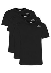 Kappa Komplet 3 t-shirtów Logo Sylvo 322562W Czarny Regular Fit. Kolor: czarny. Materiał: bawełna