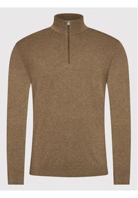 Selected Homme Sweter Berg 16074687 Brązowy Regular Fit. Kolor: brązowy. Materiał: bawełna #4
