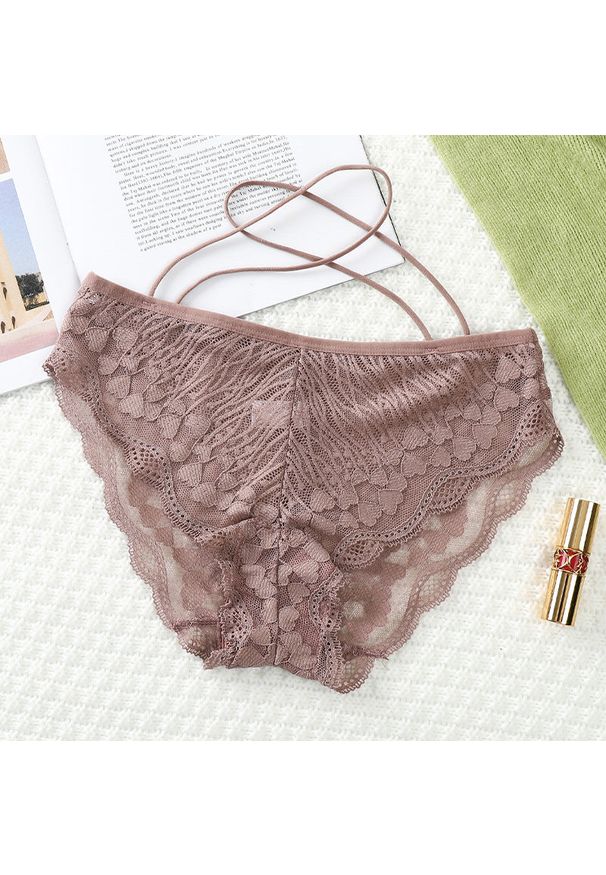 Intica - Figi koronkowe z paskami na co dzień i na specjalne okazje Milou. Materiał: koronka. Wzór: paski, koronka