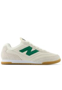 Buty New Balance URC42HG - beżowe. Kolor: beżowy. Materiał: materiał, skóra, syntetyk, guma. Szerokość cholewki: normalna