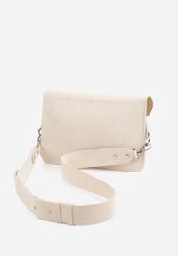Born2be - Beżowa Torebka Listonoszka z Klapą na Szerokim Pasku Perane. Kolor: beżowy. Styl: casual, klasyczny, elegancki #2