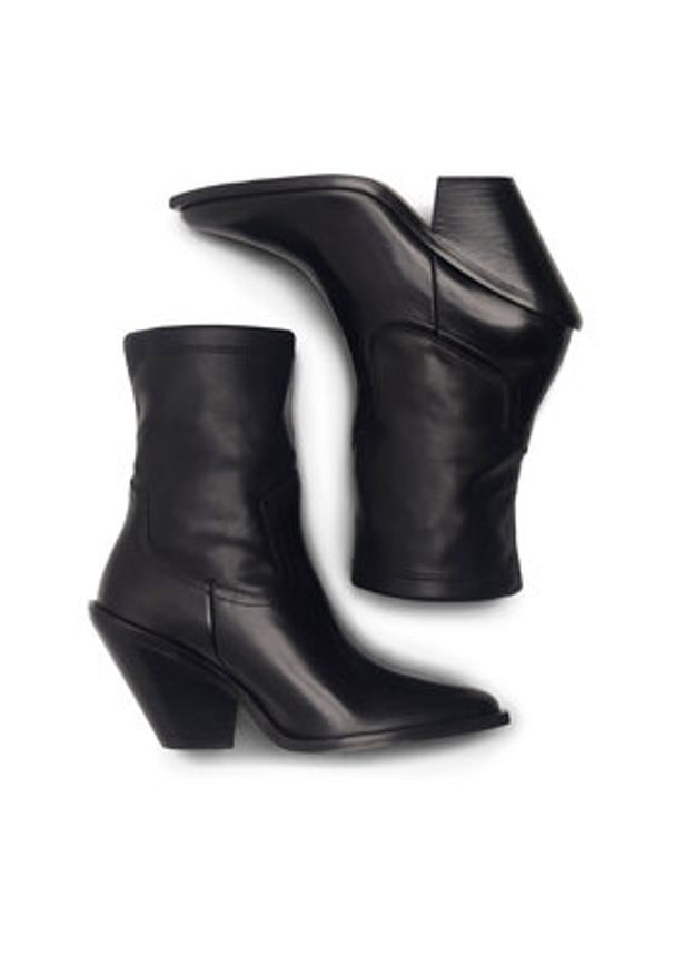 Badura Kowbojki AMADORA-111324 Czarny. Kolor: czarny. Materiał: skóra