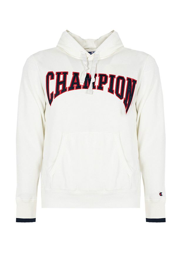 Champion Bluza | 215747 | Mężczyzna | Biały. Okazja: na co dzień. Typ kołnierza: kaptur. Kolor: biały. Materiał: bawełna, poliester. Wzór: aplikacja, nadruk. Styl: casual
