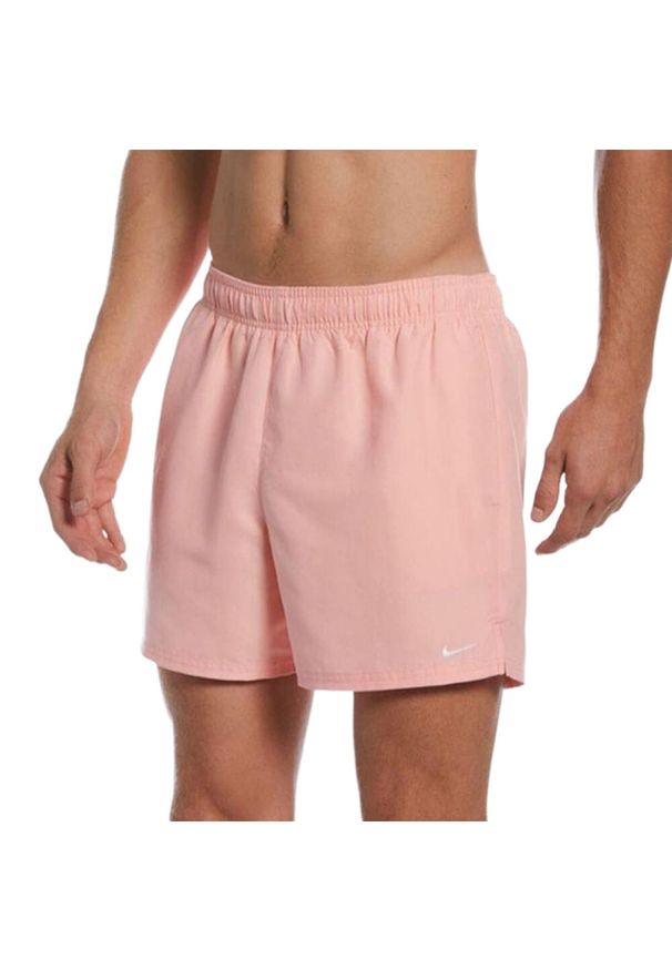 Nike - Męskie Spodenki Kąpielowe Z Logo Volley. Kolor: różowy. Styl: sportowy