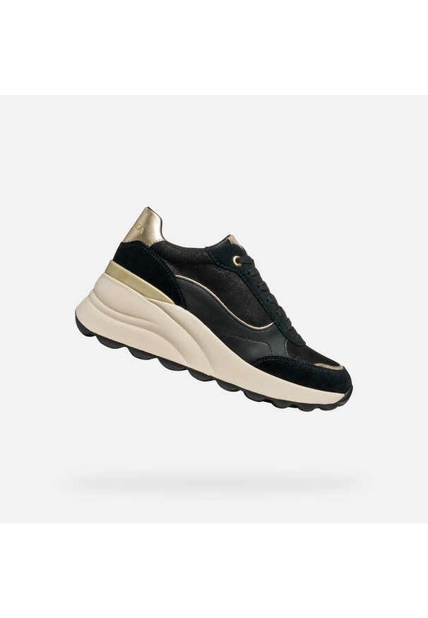 Geox - Buty GEOX D SPHERICA EC13 Czarny. Kolor: czarny. Materiał: syntetyk, tkanina, skóra