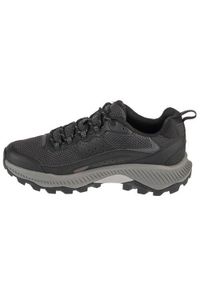 Buty trekkingowe męskie Merrell Speed Strike 2. Zapięcie: sznurówki. Kolor: czarny. Materiał: guma, syntetyk, tkanina, materiał. Szerokość cholewki: normalna. Sport: turystyka piesza