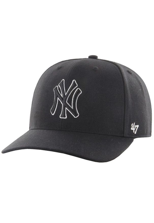 Męska czapka z daszkiem 47 Brand New York Yankees Cold Zone '47. Kolor: czarny. Materiał: akryl, wełna