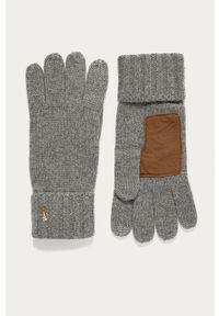 Polo Ralph Lauren - Rękawiczki. Kolor: szary. Materiał: wełna, materiał, dzianina. Wzór: gładki #1