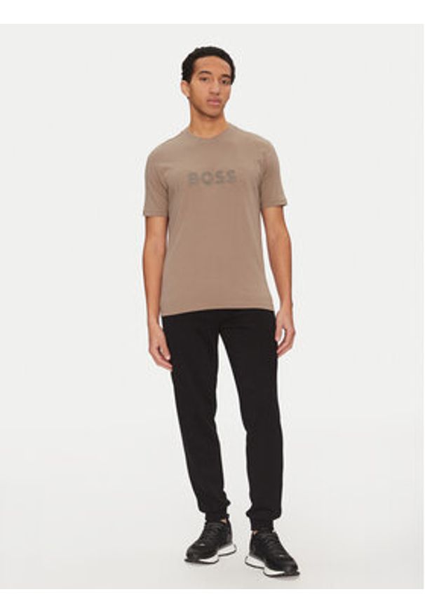 BOSS T-Shirt 50531271 Beżowy Regular Fit. Kolor: beżowy. Materiał: bawełna
