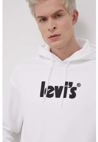Levi's® - Levi's Bluza bawełniana męska kolor biały z kapturem z nadrukiem. Okazja: na spotkanie biznesowe. Typ kołnierza: kaptur. Kolor: biały. Materiał: bawełna. Wzór: nadruk. Styl: biznesowy #3