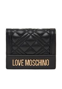 Love Moschino - LOVE MOSCHINO Mały Portfel Damski JC5601PP0NLA0000 Czarny. Kolor: czarny. Materiał: skóra